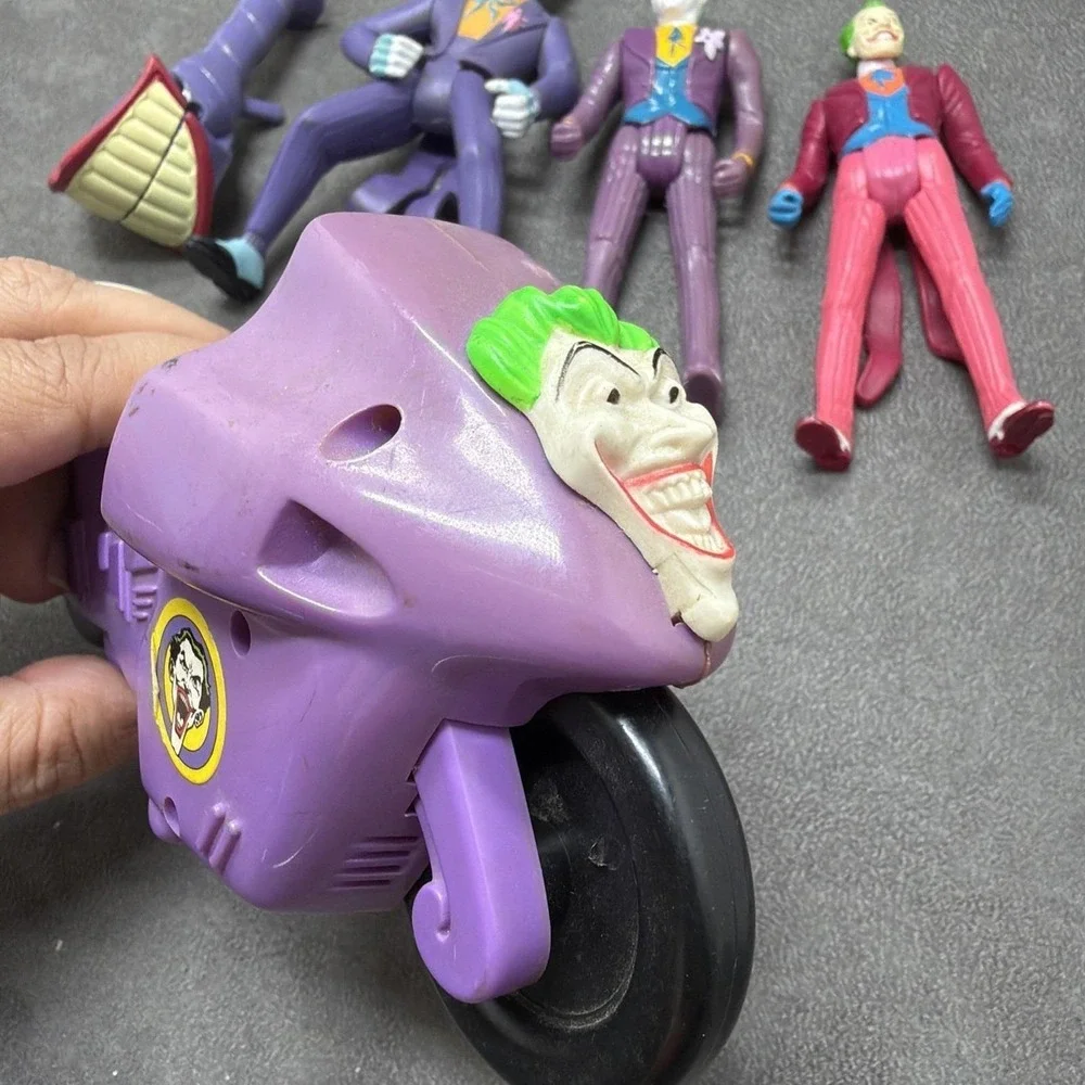 Vintage Kenner Batman JOKER action Figures & Joker Cycle Lot